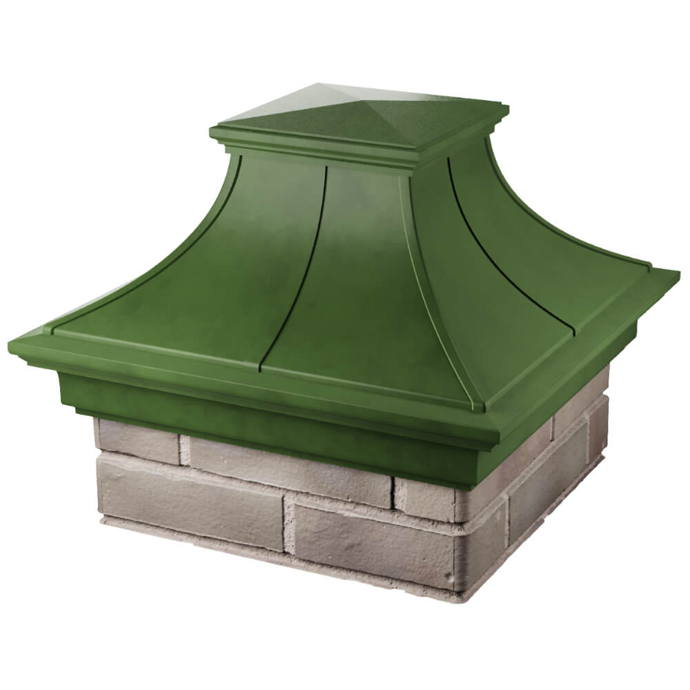 Колпак Zking Монблан Премиум Зеленый на столб 1.5х1.5 кирпича (385х385мм) в Каменске-Уральском фото