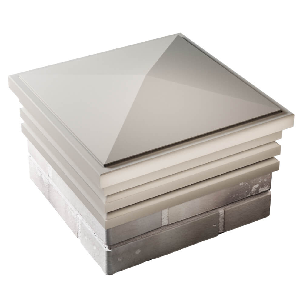 Колпак Zking Бона ХайТек Бежевый на столб 1.5х1.5 кирпича (385х385мм) в Каменске-Уральском фото