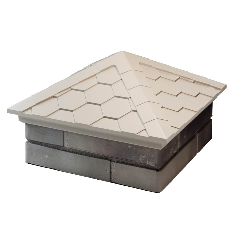 Колпак Zking Эверест Бежевый на столб 1.5х1.5 кирпича (390х390мм) в Каменске-Уральском фото