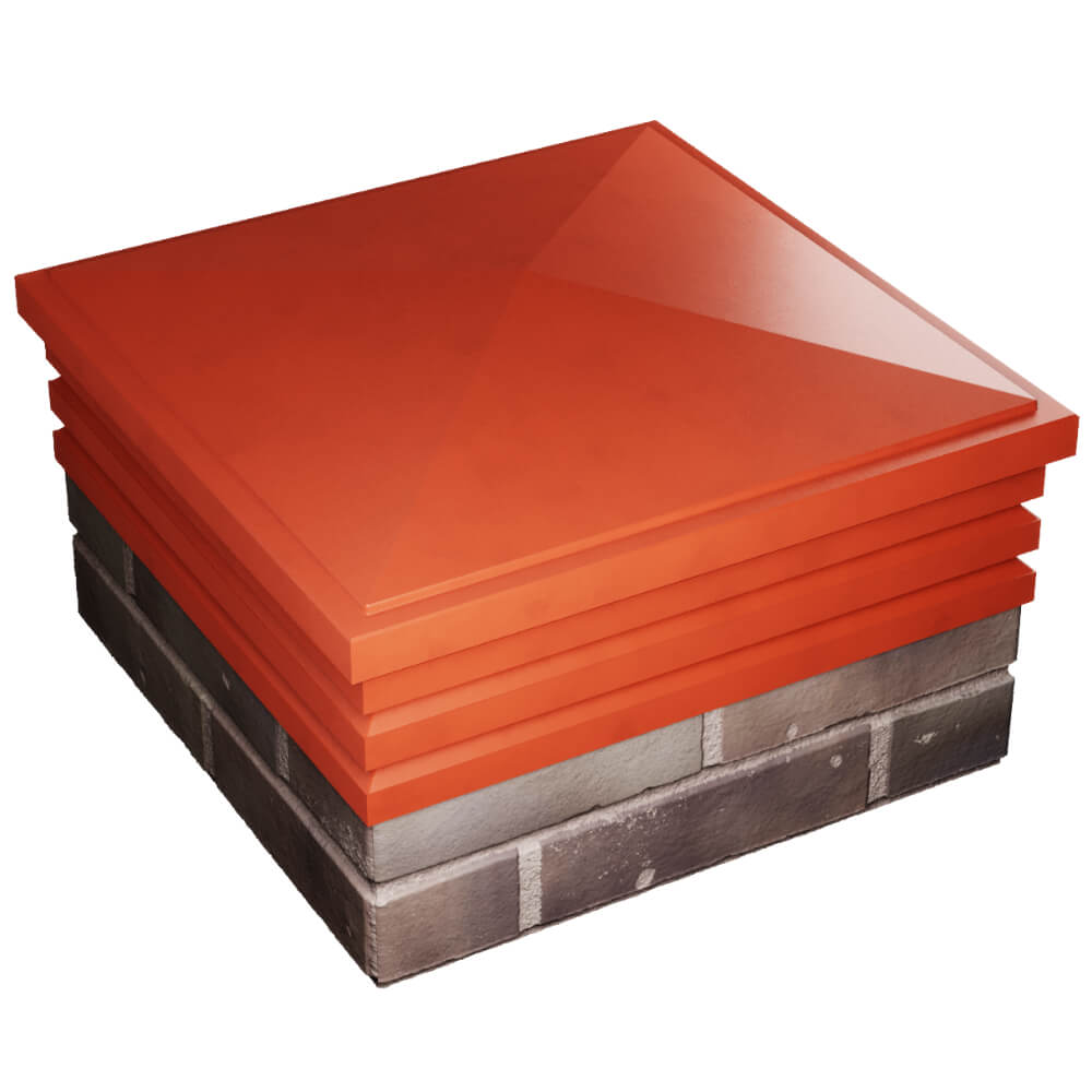 Колпак Zking Бона ХайТек Красный на столб 2х2 кирпича (513х513мм) в Каменске-Уральском фото