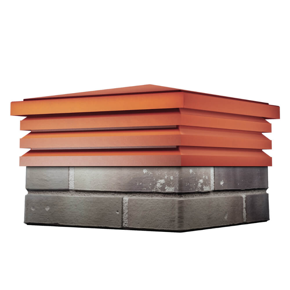 Колпак Zking Бона ХайТек Красный на столб 1.5х1.5 кирпича (385х385мм) в Каменске-Уральском фото