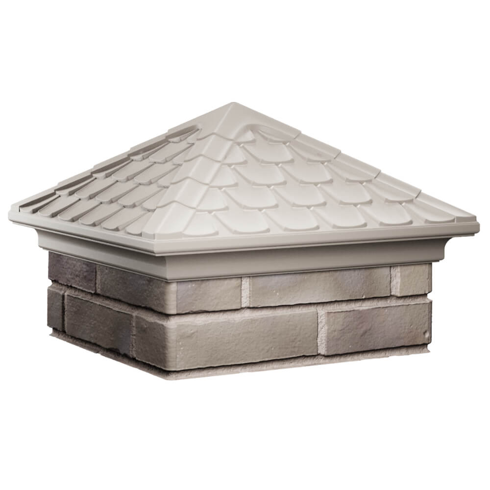 Колпак Zking Эльбрус Бежевый на столб 1.5х1.5 кирпича (385х385мм) в Каменске-Уральском фото