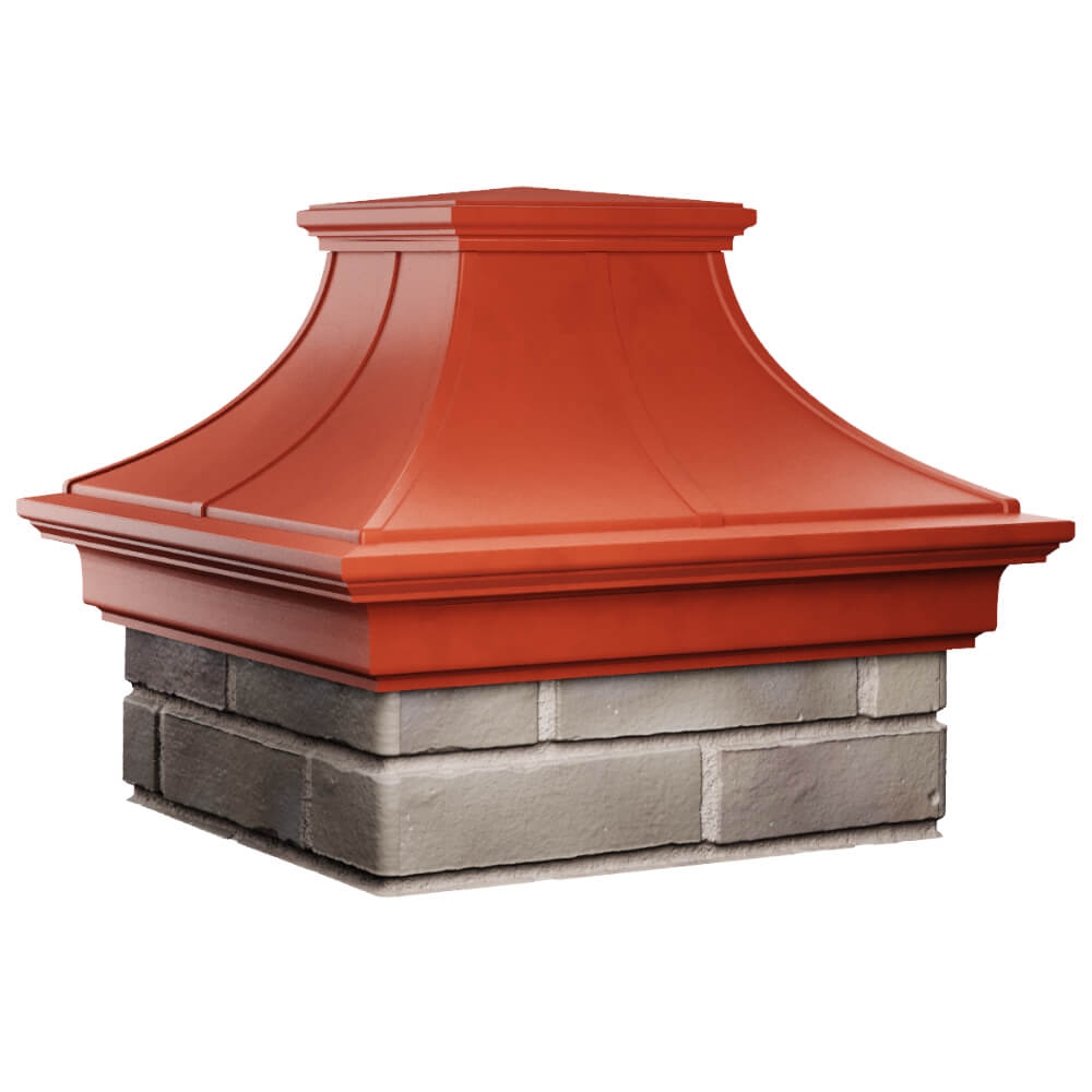 Колпак Zking Монблан Премиум Красный на столб 1.5х1.5 кирпича (385х385мм) в Каменске-Уральском фото