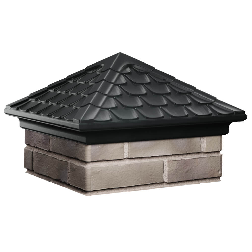 Колпак Zking Эльбрус Черный на столб 1.5х1.5 кирпича (385х385мм) в Каменске-Уральском фото