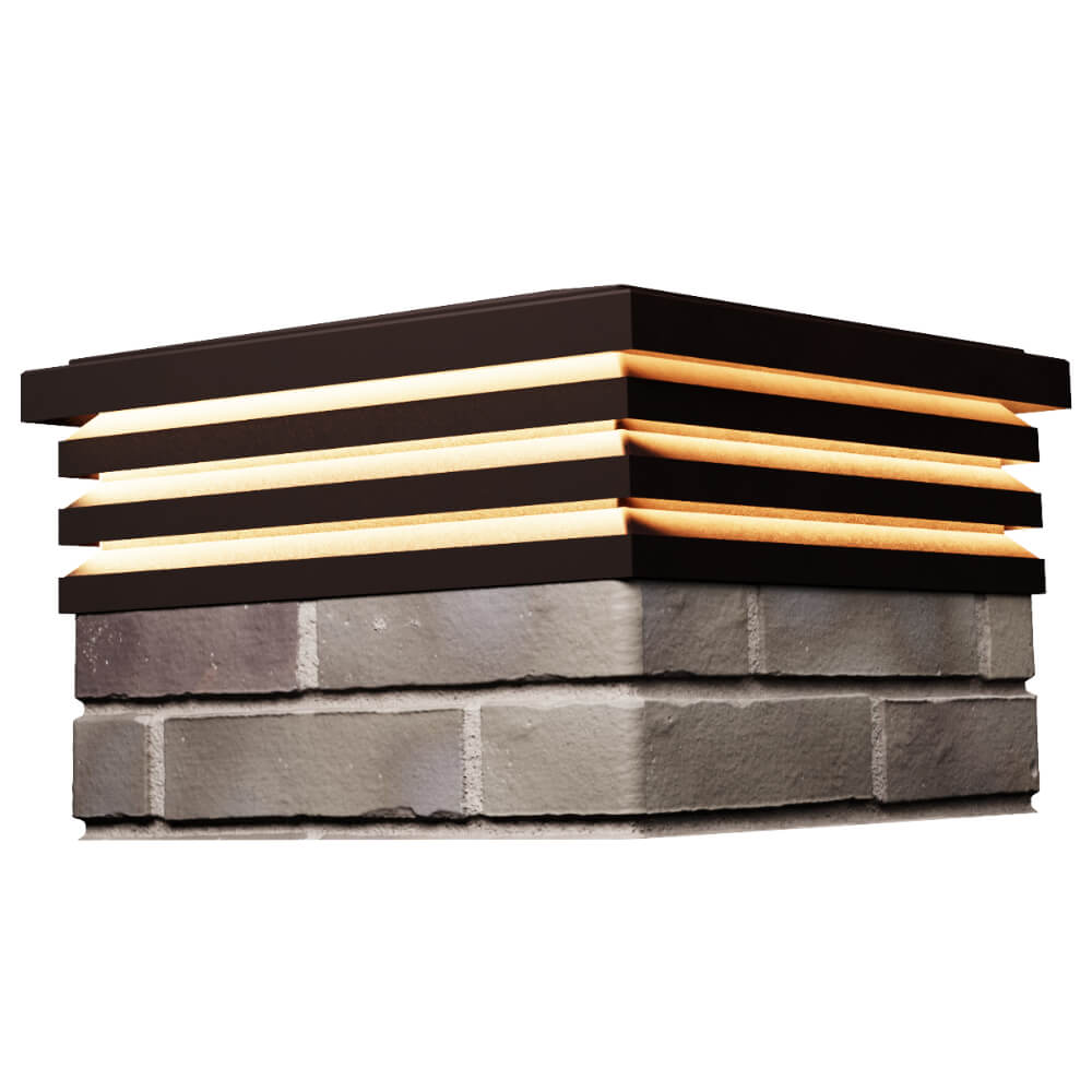 Колпак Zking Бона ХайТек Коричневый на столб 1.5х1.5 кирпича (385х385мм) с подсветкой в Каменске-Уральском фото