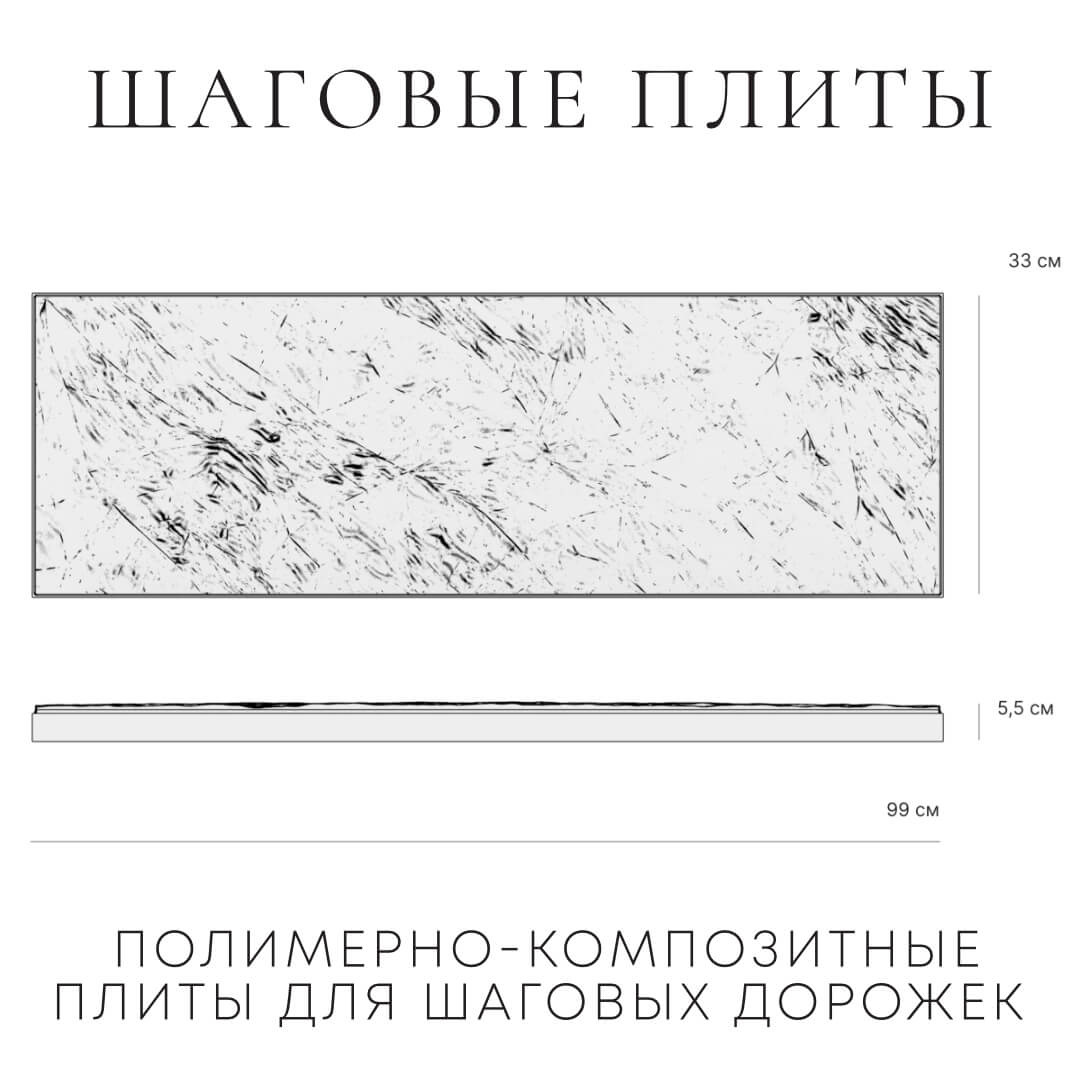 Шаговая плита STONE Графитовый Серый 990х330х55мм в Каменске-Уральском фото