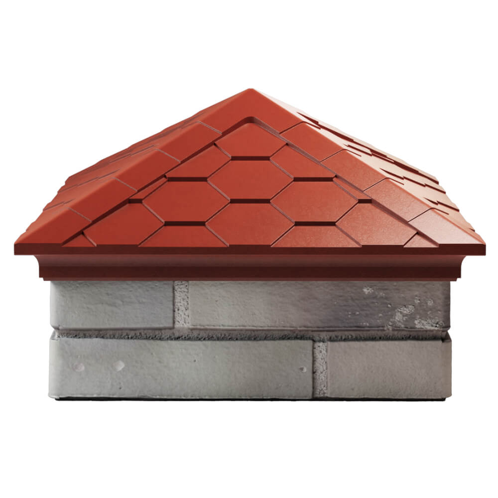 Колпак Zking Эверест Красный на столб 1.5х1.5 кирпича (390х390мм) Каменск-Уральский фото