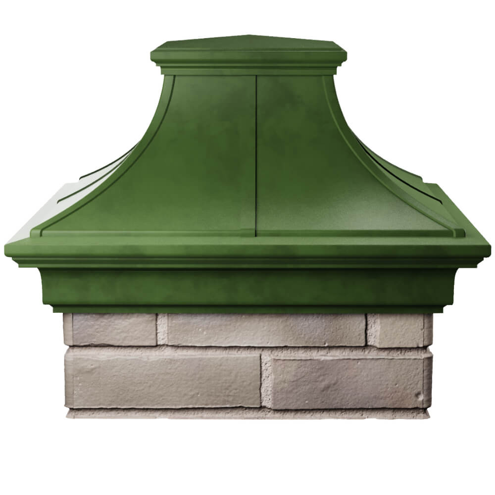 Колпак Zking Монблан Премиум Зеленый на столб 1.5х1.5 кирпича (385х385мм) Каменск-Уральский фото