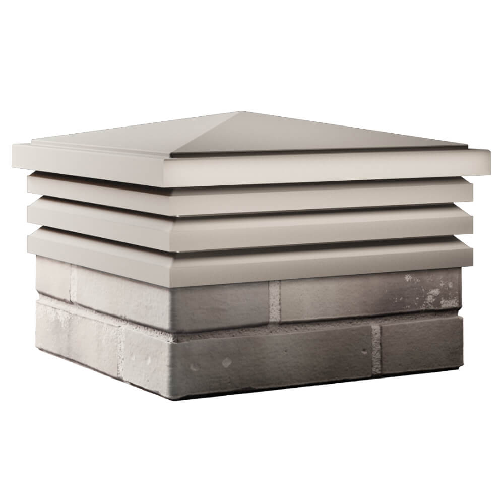 Колпак Zking Бона ХайТек Бежевый на столб 1.5х1.5 кирпича (385х385мм) в Каменске-Уральском фото