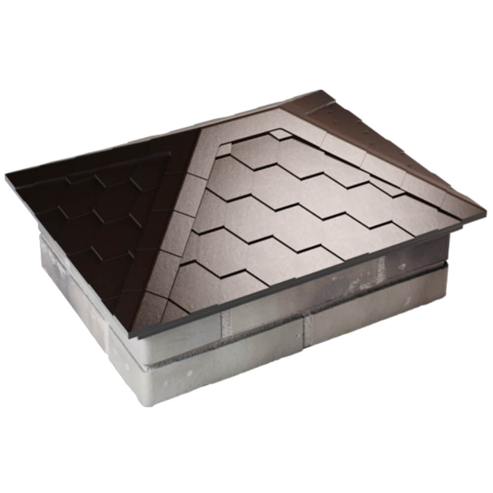 Колпак Zking Эверест Коричневый на столб 2х1.5 кирпича (520х390мм) Каменск-Уральский фото