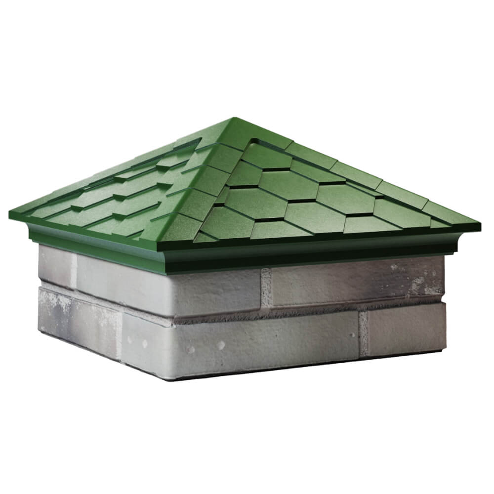 Колпак Zking Эверест Зеленый на столб 1.5х1.5 кирпича (390х390мм) в Каменске-Уральском фото