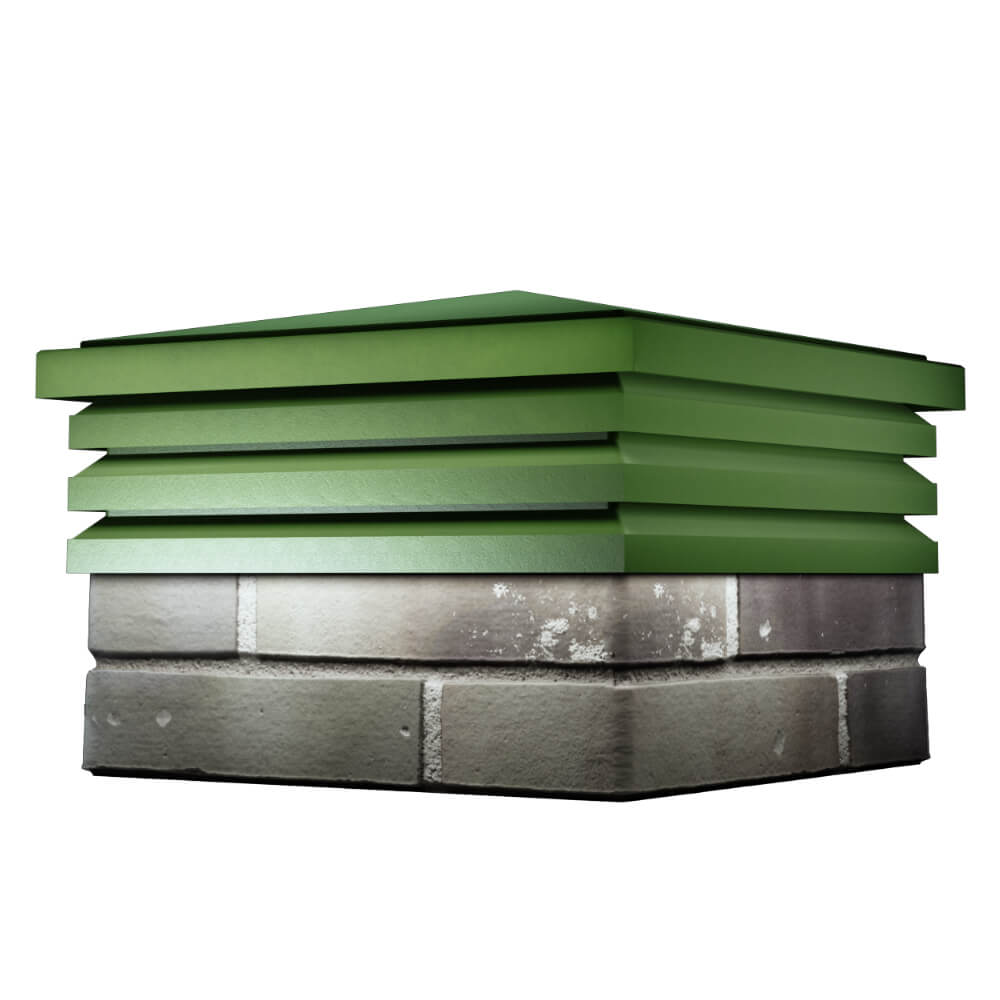 Колпак Zking Бона ХайТек Зеленый на столб 1.5х1.5 кирпича (385х385мм) в Каменске-Уральском фото