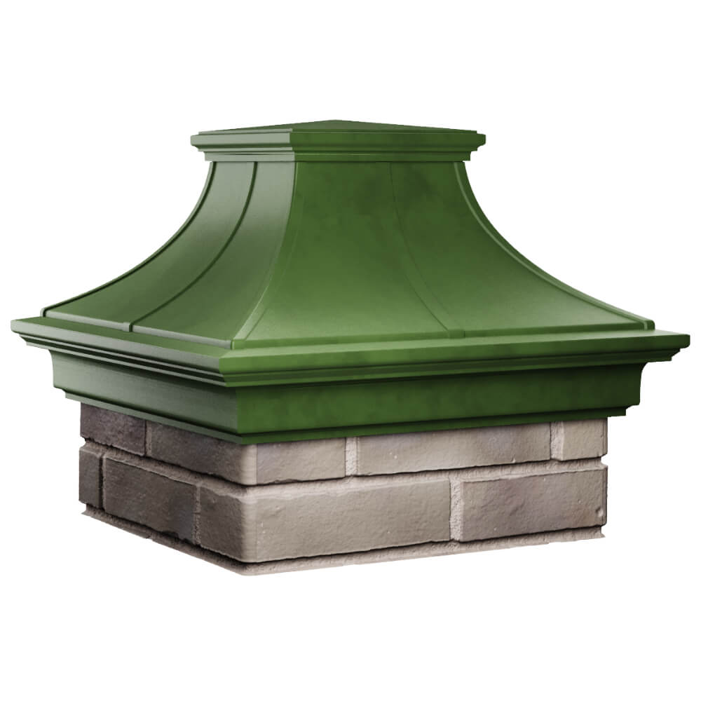 Колпак Zking Монблан Премиум Зеленый на столб 1.5х1.5 кирпича (385х385мм) в Каменске-Уральском фото