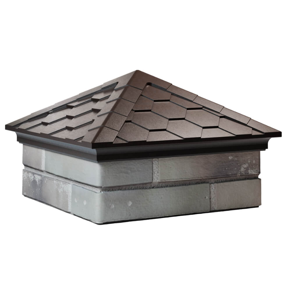 Колпак Zking Эверест Коричневый на столб 1.5х1.5 кирпича (390х390мм) в Каменске-Уральском фото