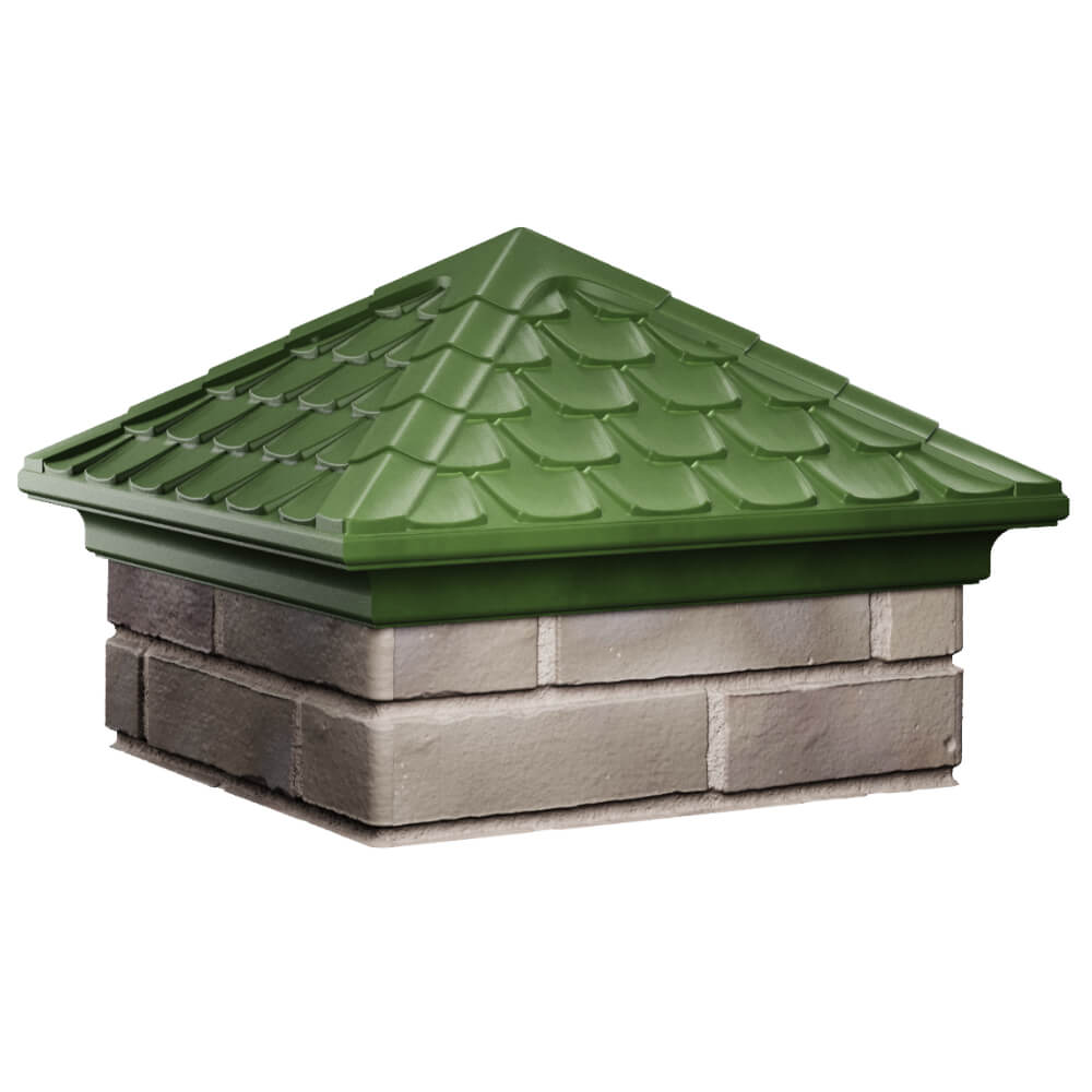 Колпак Zking Эльбрус Зеленый на столб 1.5х1.5 кирпича (385х385мм) в Каменске-Уральском фото