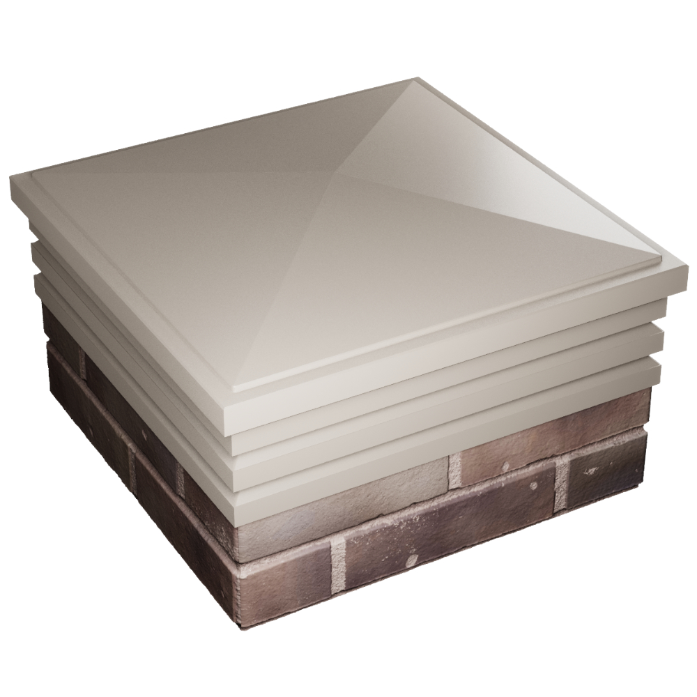 Колпак Zking Бона ХайТек Бежевый на столб 2х2 кирпича (513х513мм) в Каменске-Уральском фото