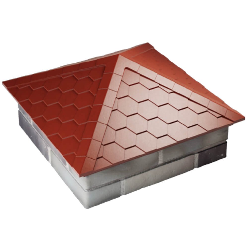 Колпак Zking Эверест Красный на столб 2х2 кирпича (535х535мм) Каменск-Уральский фото
